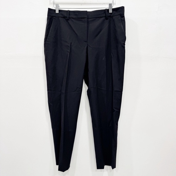 Theory Treeca 2 Good Wool Crop Suit Pants Black Size 10 - Picture 2 of 7